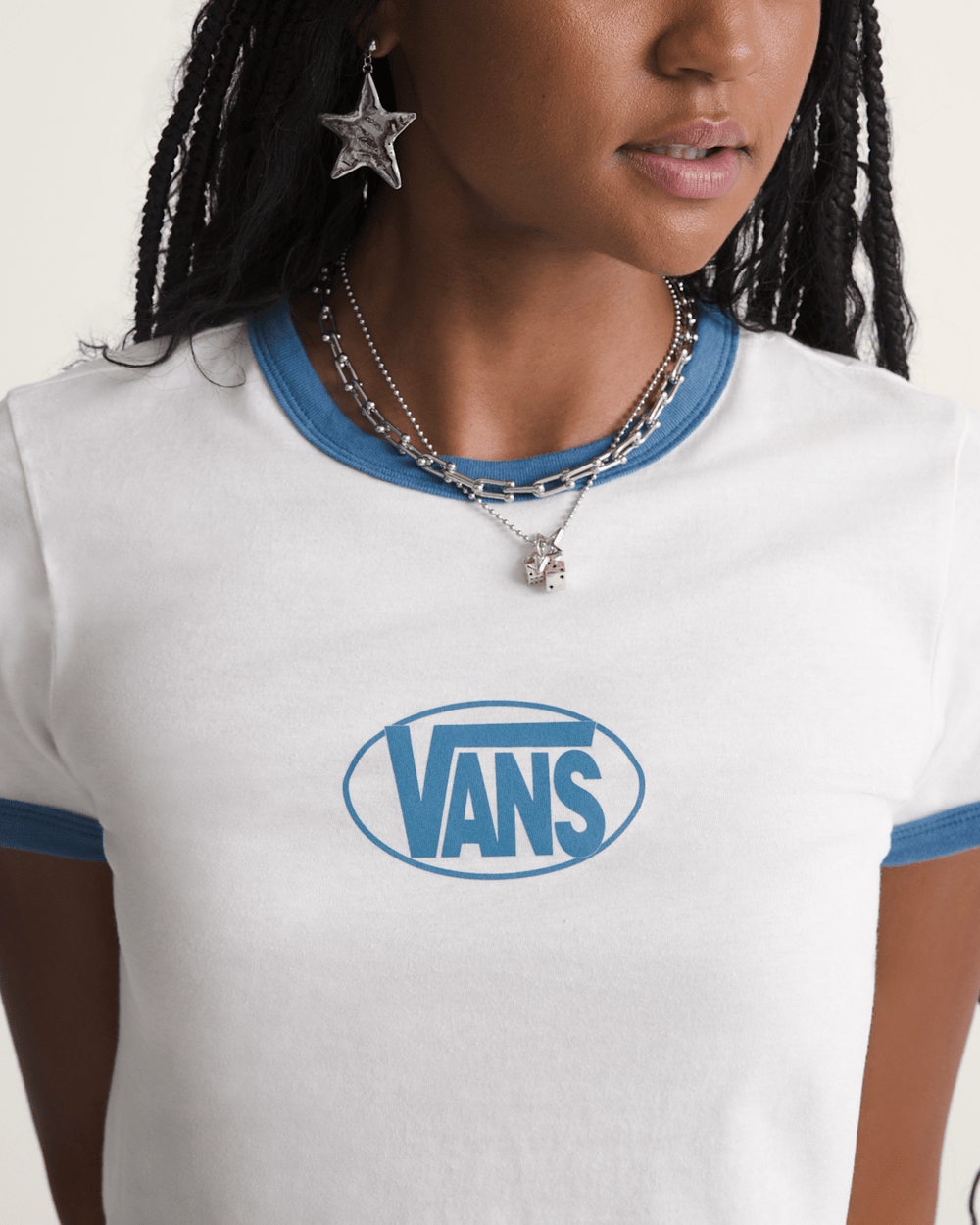 Circle V Ringer Tee in Egret | Vans outlet