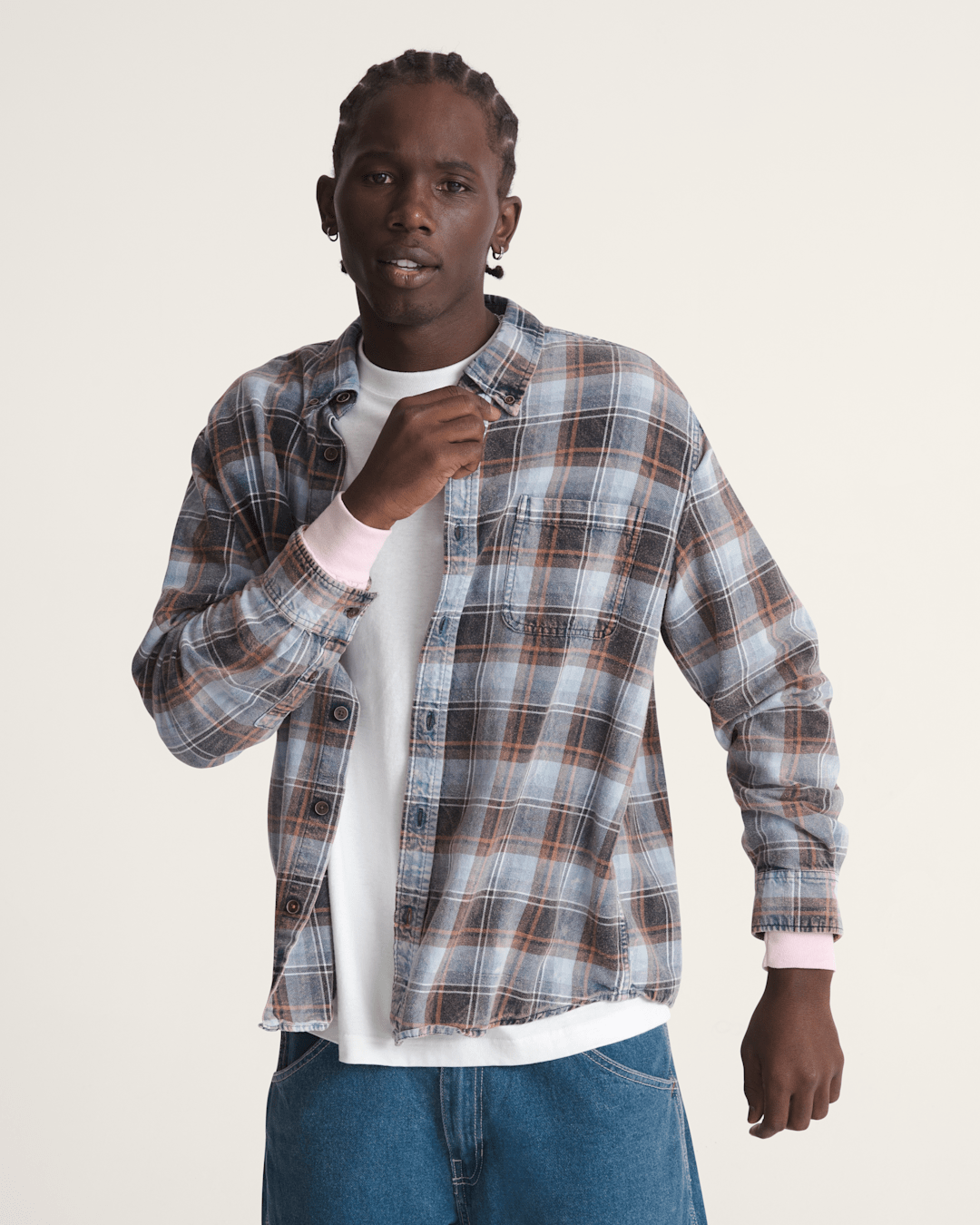 Waffle Shop Reimagined 2Fer Flannel Shirt in Grey / Blue | Vans online