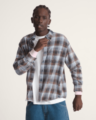 Waffle Shop Reimagined 2Fer Flannel Shirt in Grey / Blue | Vans online