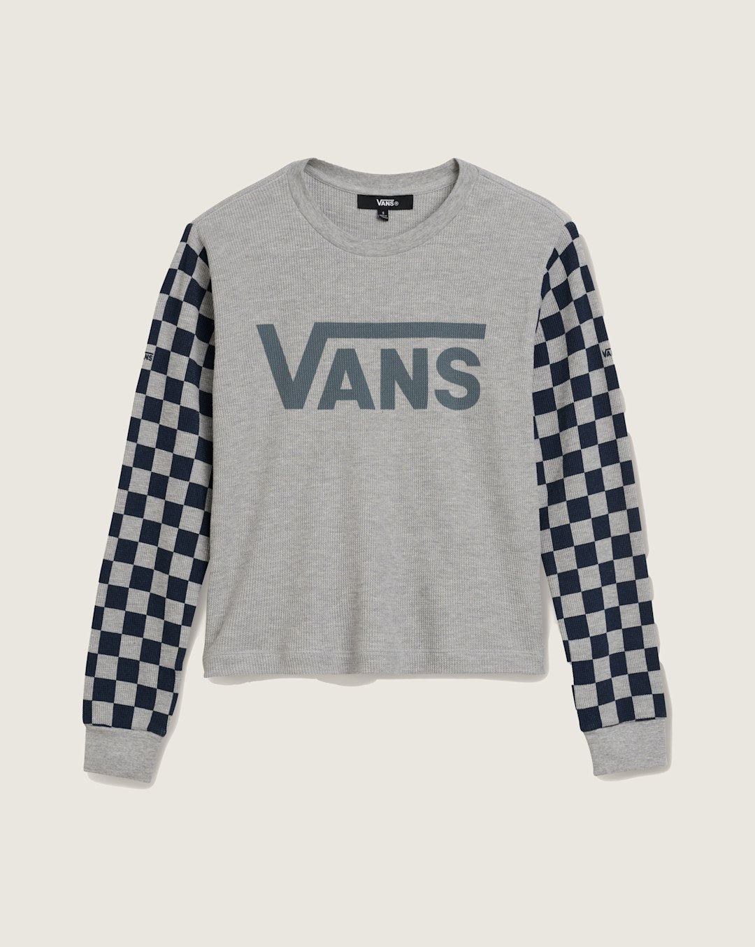Checkerboard Long Sleeve Shirt in Heather Grey / Navy Blue | Vans outlet