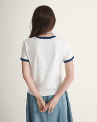 Drop V Ringer T-Shirt in Marshmallow White | Vans outlet