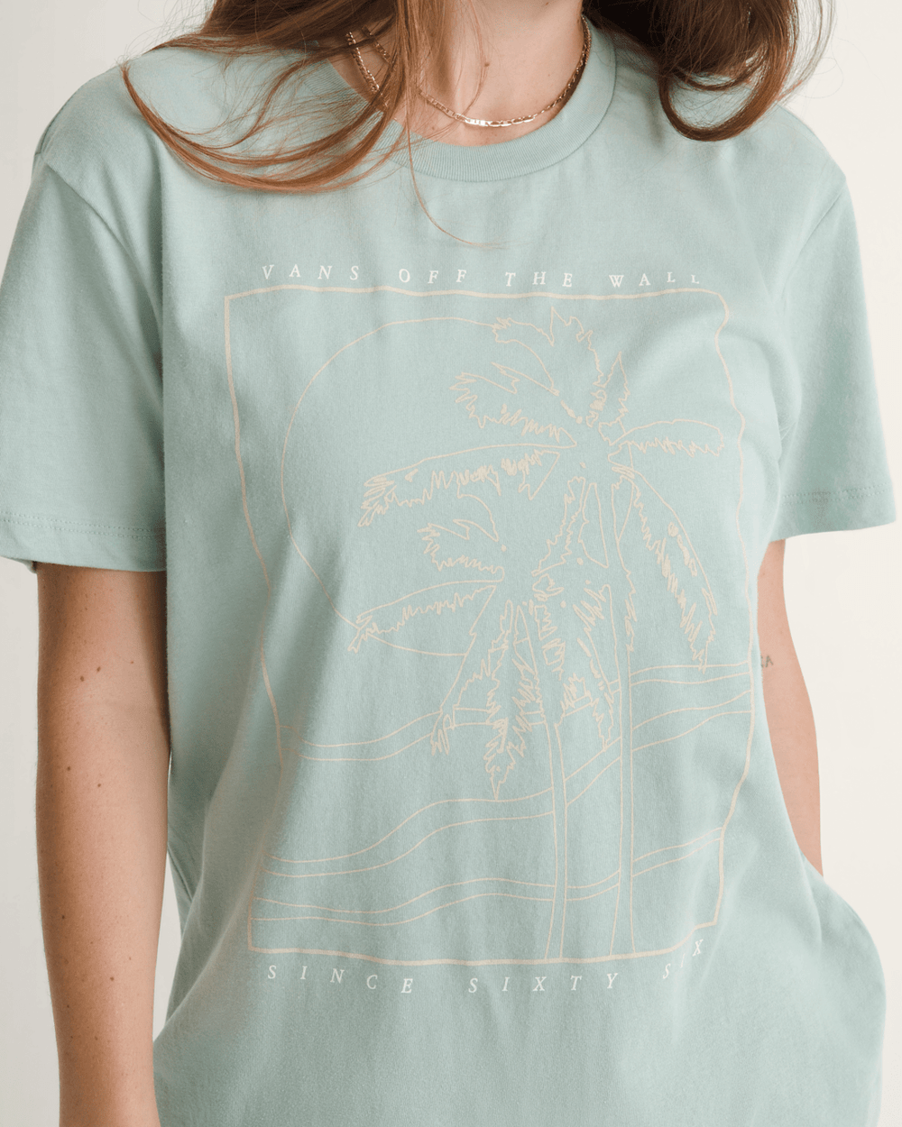 Sunset Palm BFF T-Shirt in Grey Mint Green | Vans on sale