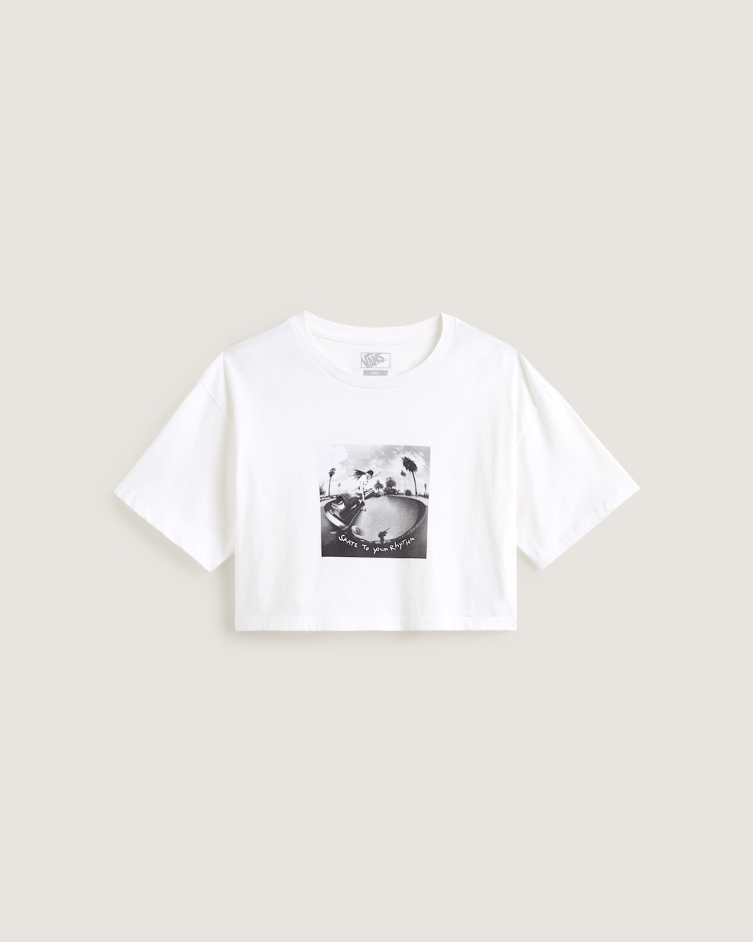 Rhythm Relaxed Crop T-Shirt in White | Vans discount