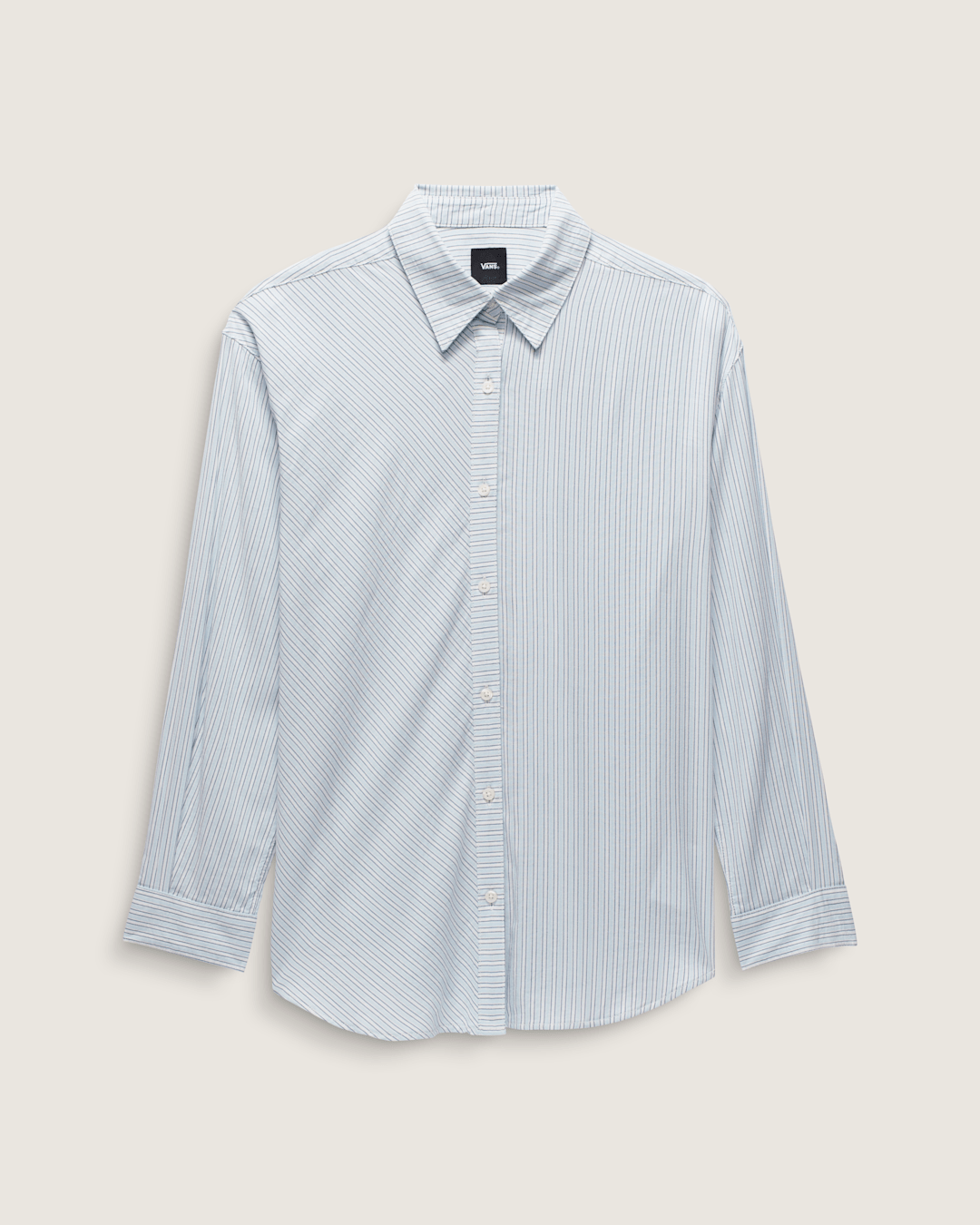Gillian Striped Button Up Shirt in White / Crystal Blue | Vans online