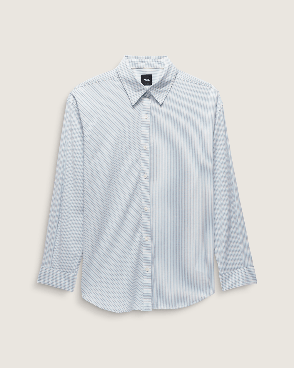 Gillian Striped Button Up Shirt in White / Crystal Blue | Vans online