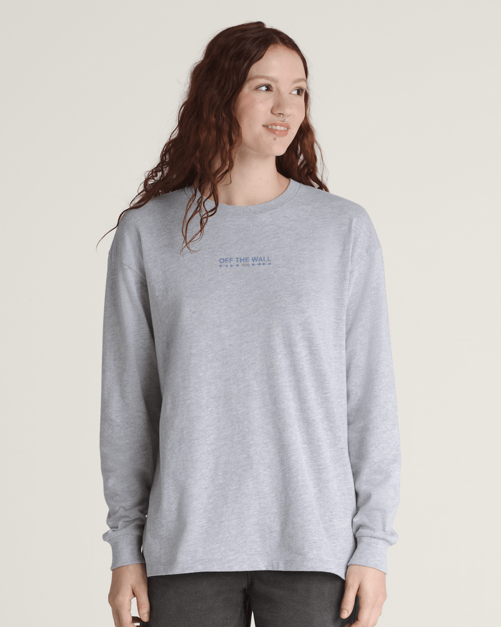 Disco Nights Long Sleeve T-Shirt in Heather Grey | Vans discount