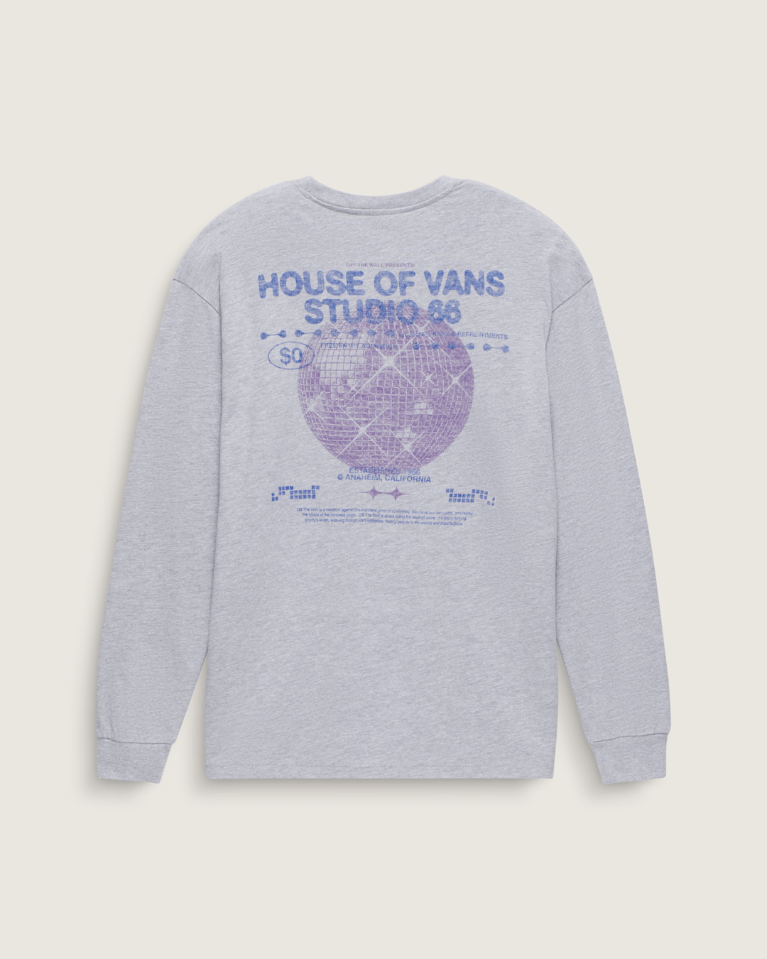 Disco Nights Long Sleeve T-Shirt in Heather Grey | Vans discount