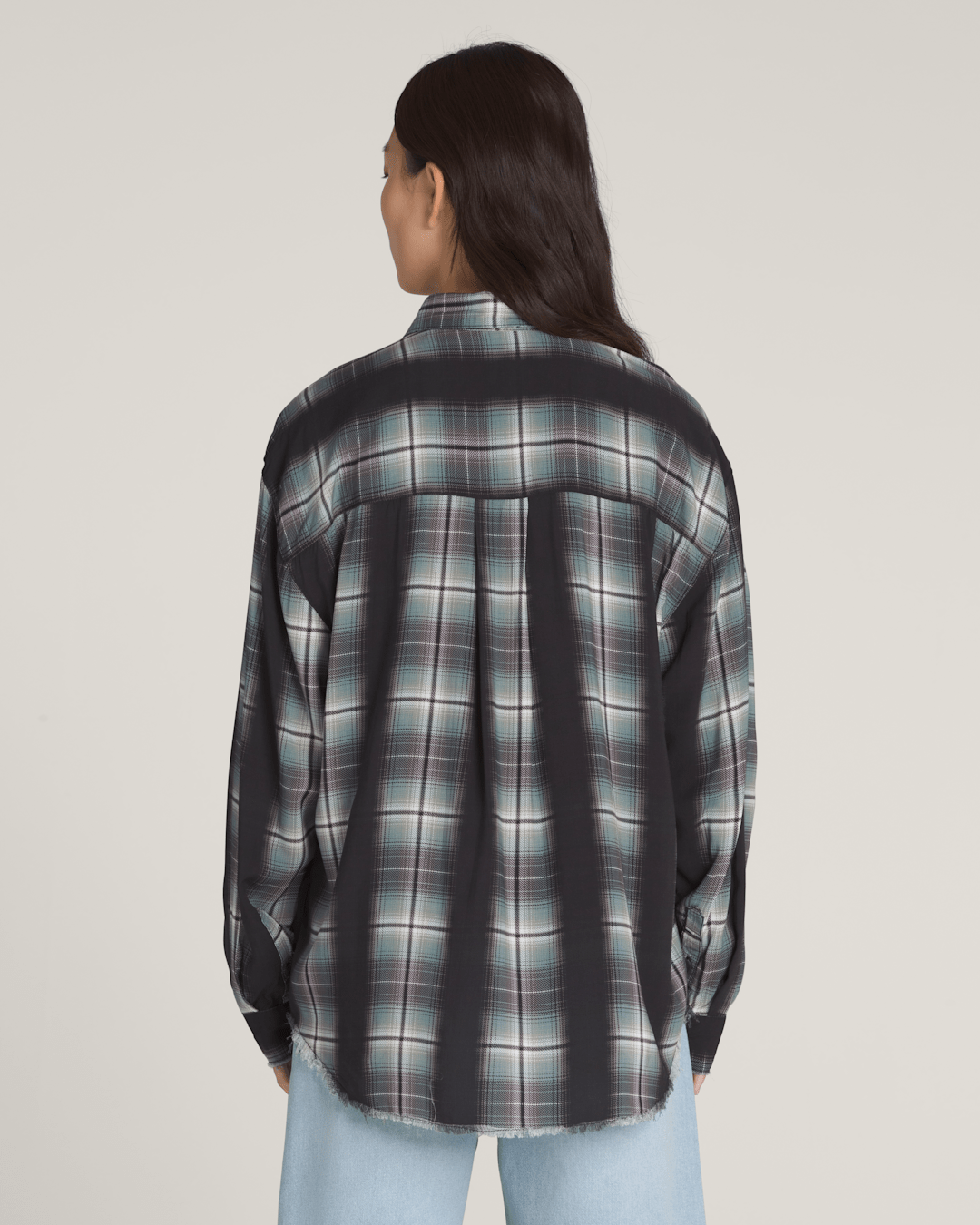 Gillian Plaid Button Up Shirt in Black / Grey / Blue | Vans online