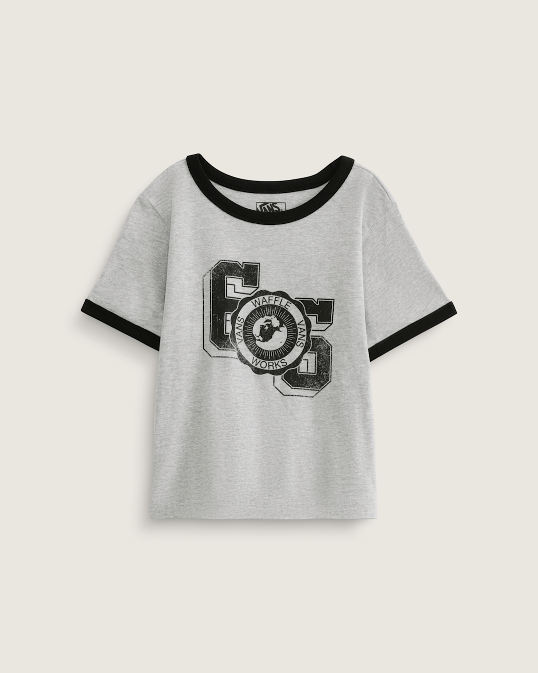 Campus Tour Ringer T-Shirt in Heather Grey / Black | Vans online