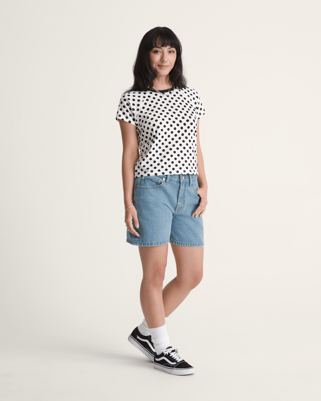 Check-5 Mid Rise Shorts in Stonewash Blue | Vans discount