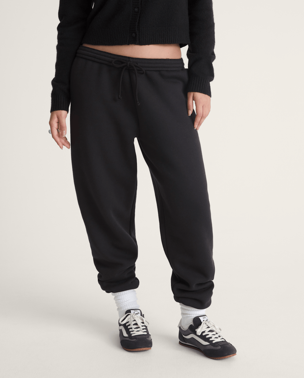 Salton Fleece Jogger Pants in Black | Vans sale