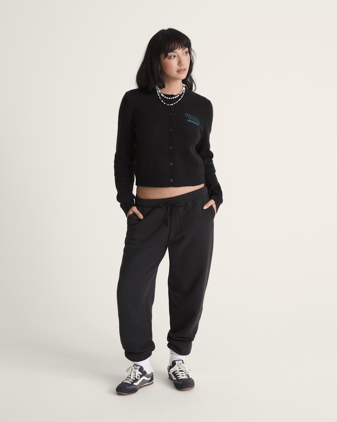 Salton Fleece Jogger Pants in Black | Vans sale