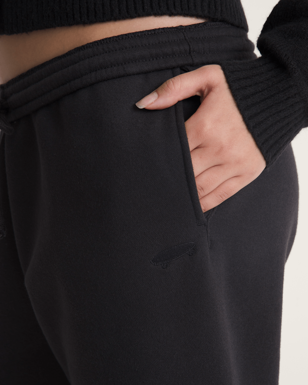 Salton Fleece Jogger Pants in Black | Vans sale