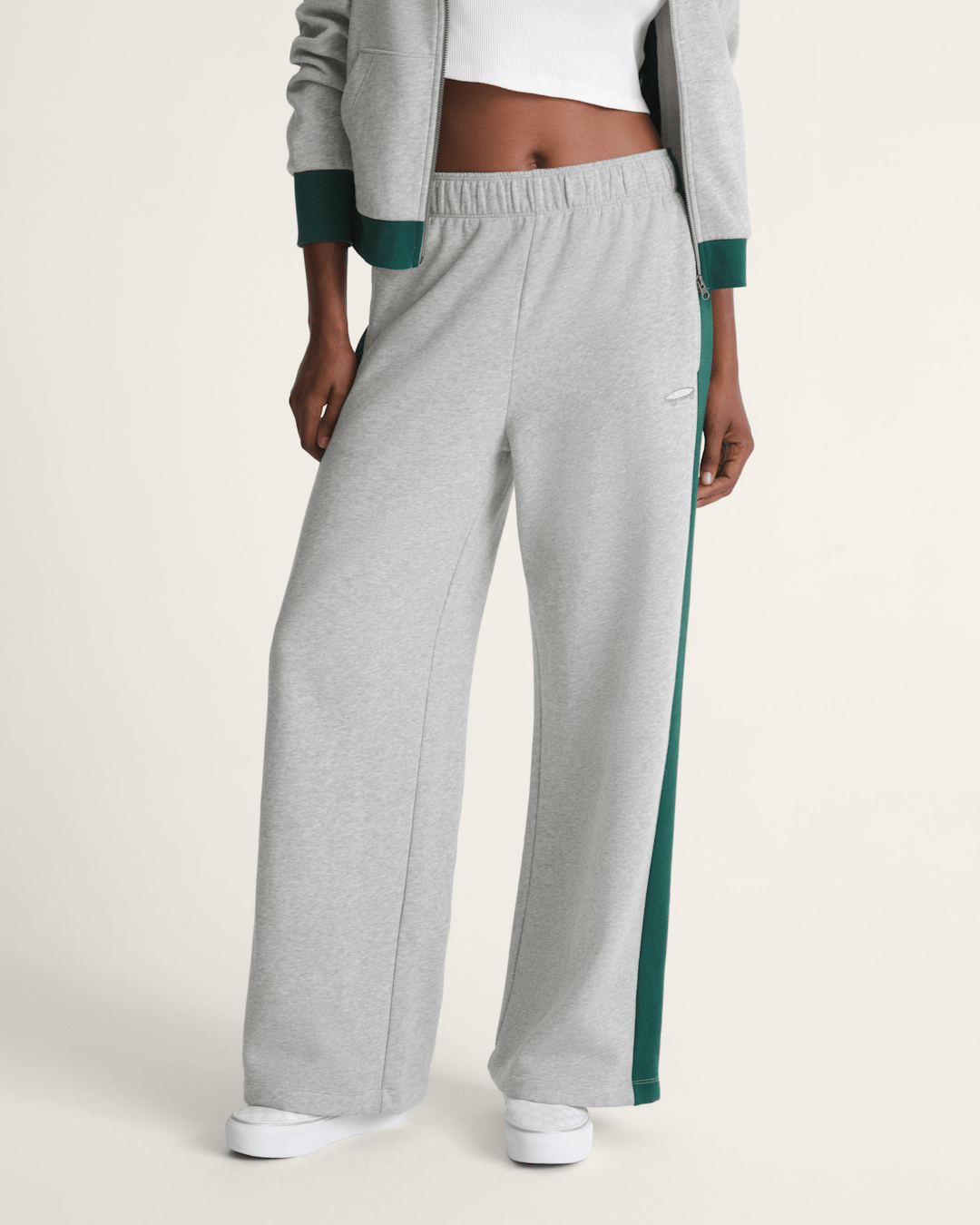 Rookie Track Sweatpants in Grey / Emerald Green | Vans online