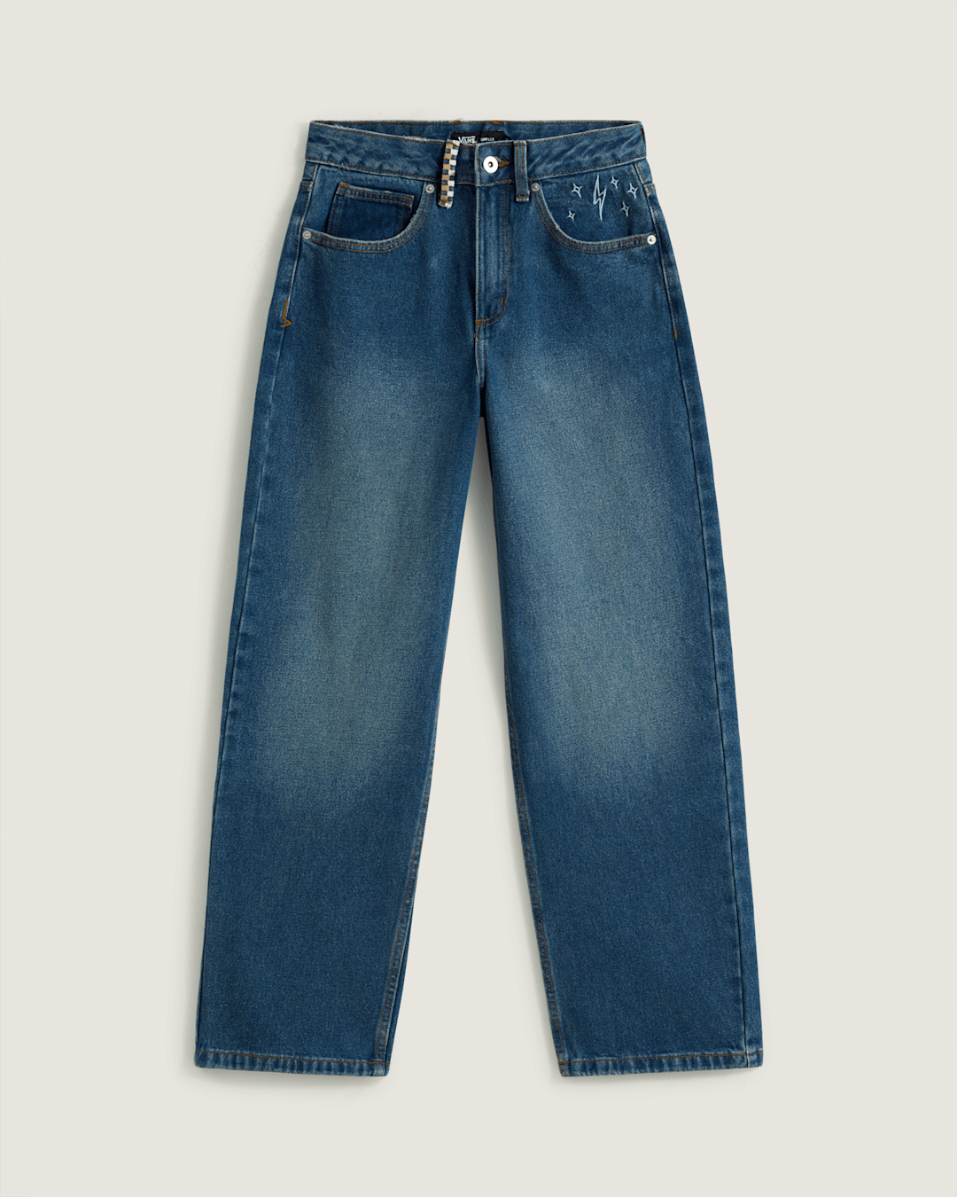 Sirelle Embroidered Denim Pants in Vintage Indigo Blue | Vans outlet