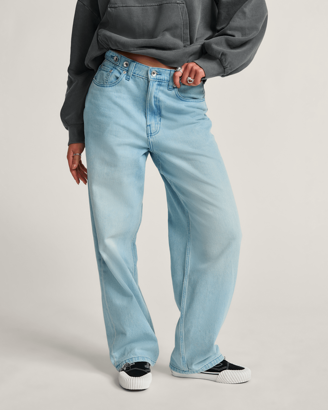 Check-5 Baggy Denim Pants in Light Stonewash Grey | Vans sale