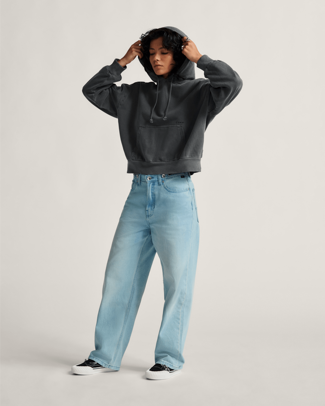 Check-5 Baggy Denim Pants in Light Stonewash Grey | Vans sale