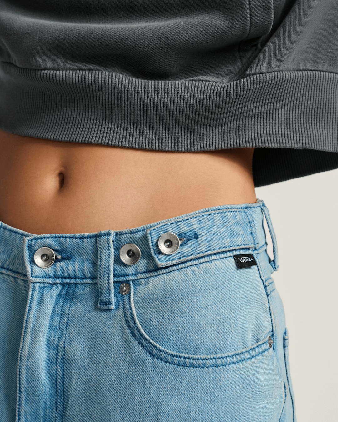 Check-5 Baggy Denim Pants in Light Stonewash Grey | Vans sale