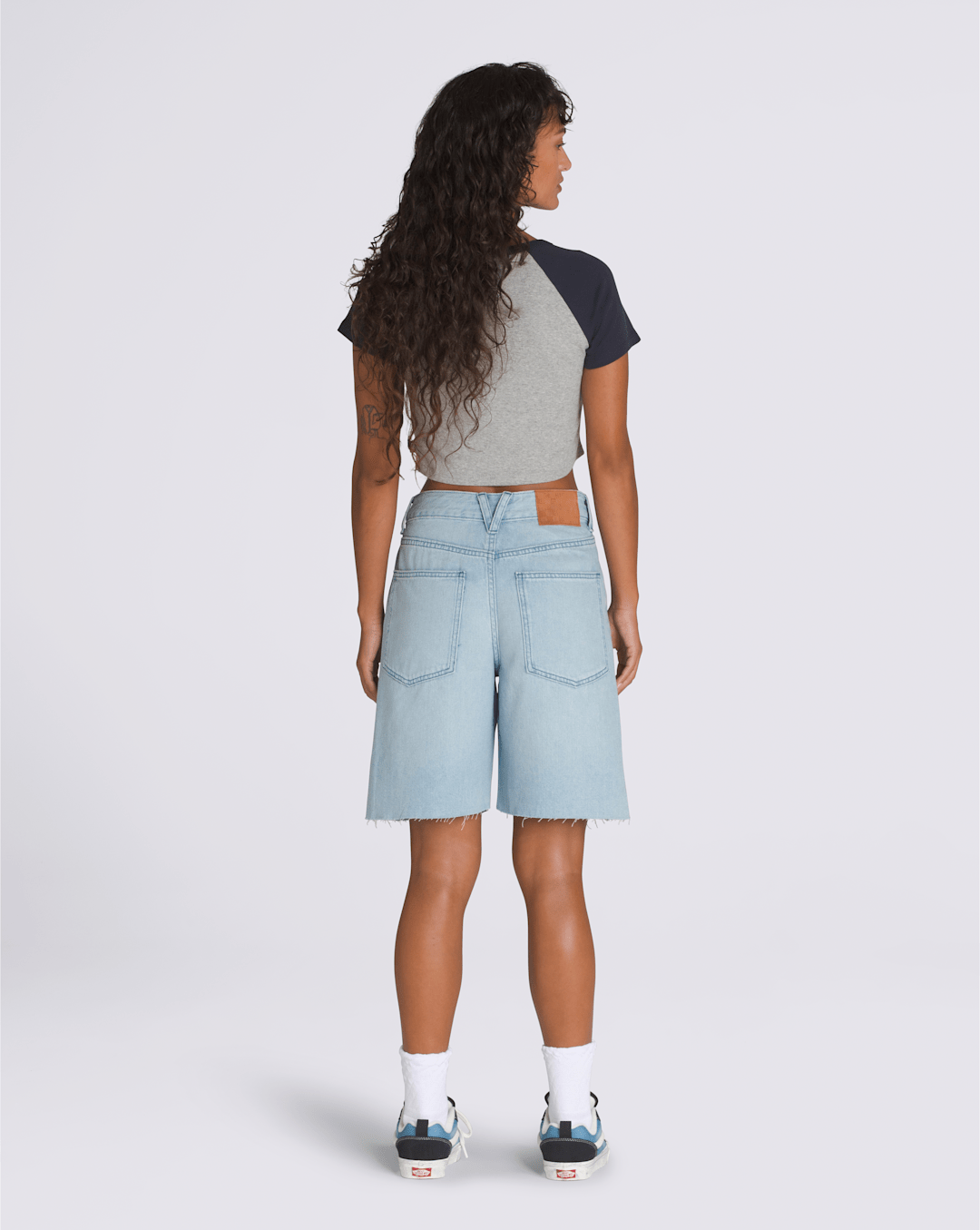 Sirelle Cut-Off 9'' Jorts in Light Stonewash Blue | Vans near me