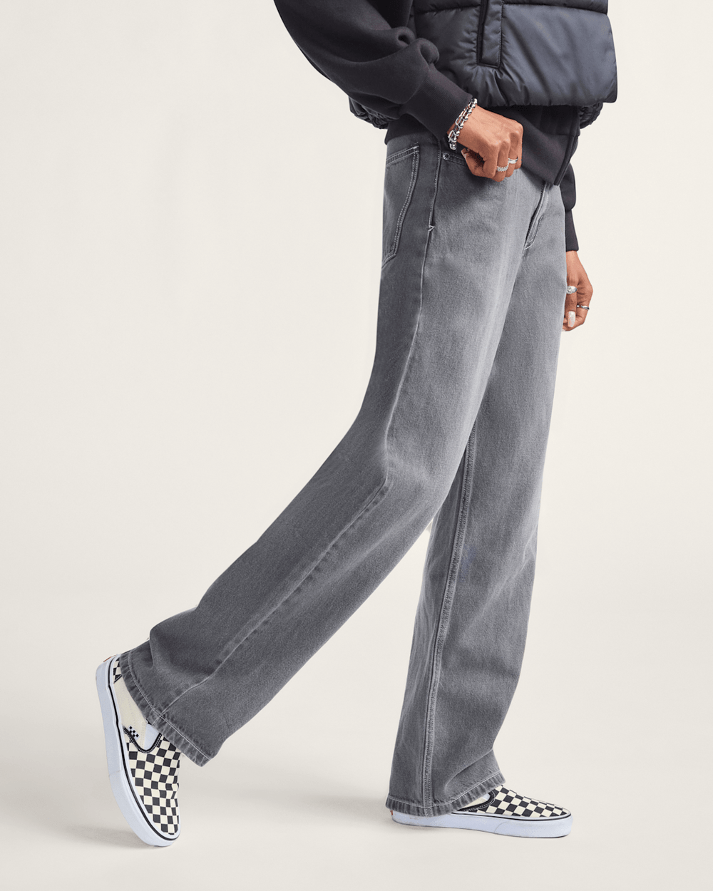 Sirelle 5 Pocket Puddle Pants in Wash Grey | Vans sale