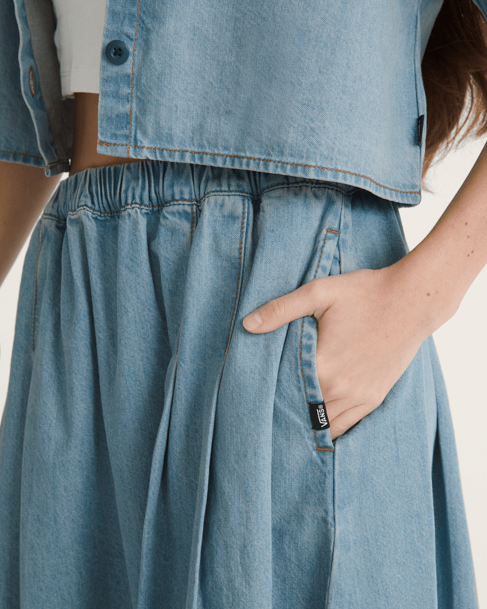 Francesca Full Skirt in True Navy Blue | Vans outlet