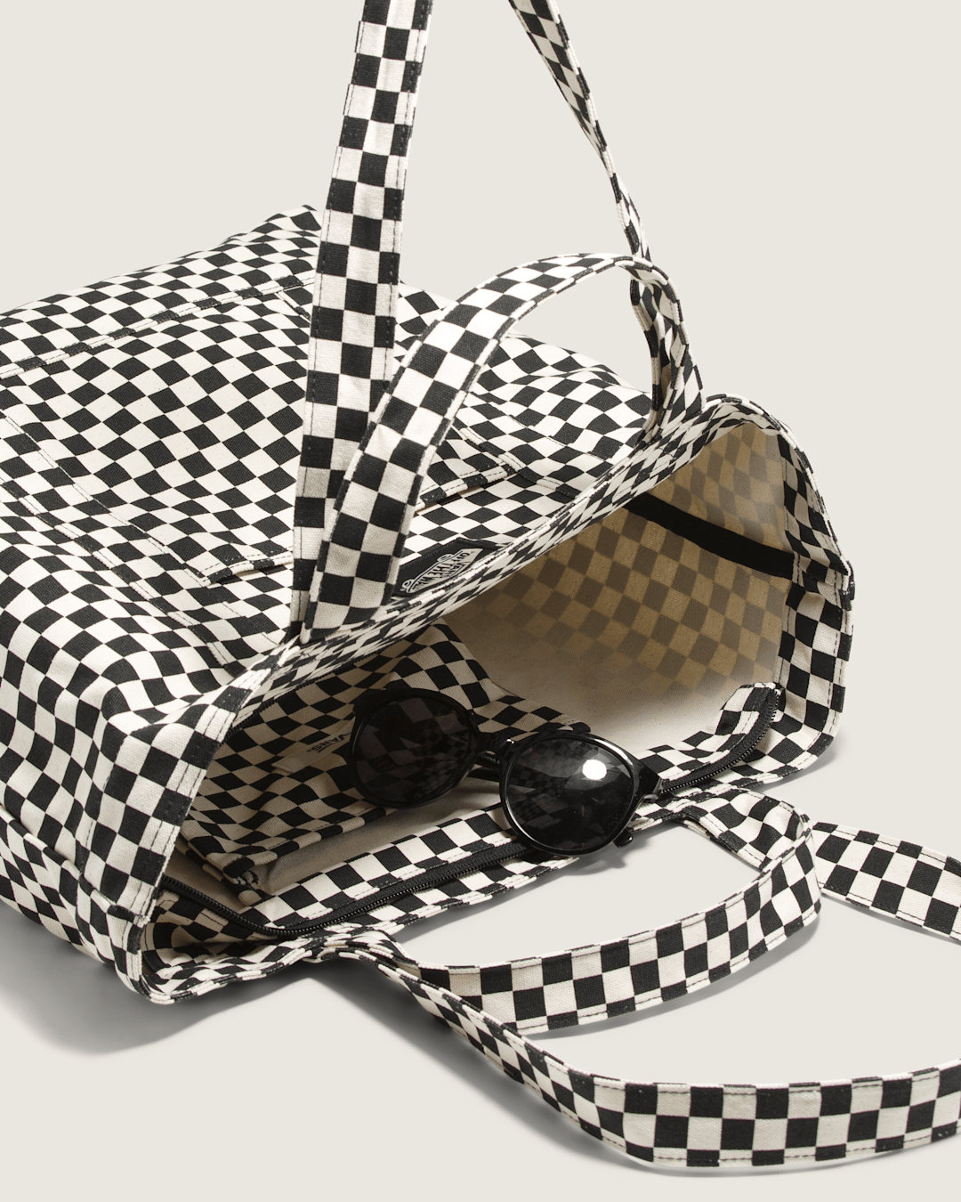 Tell All Zip Tote Bag in Checkerboard Black | Vans on sale
