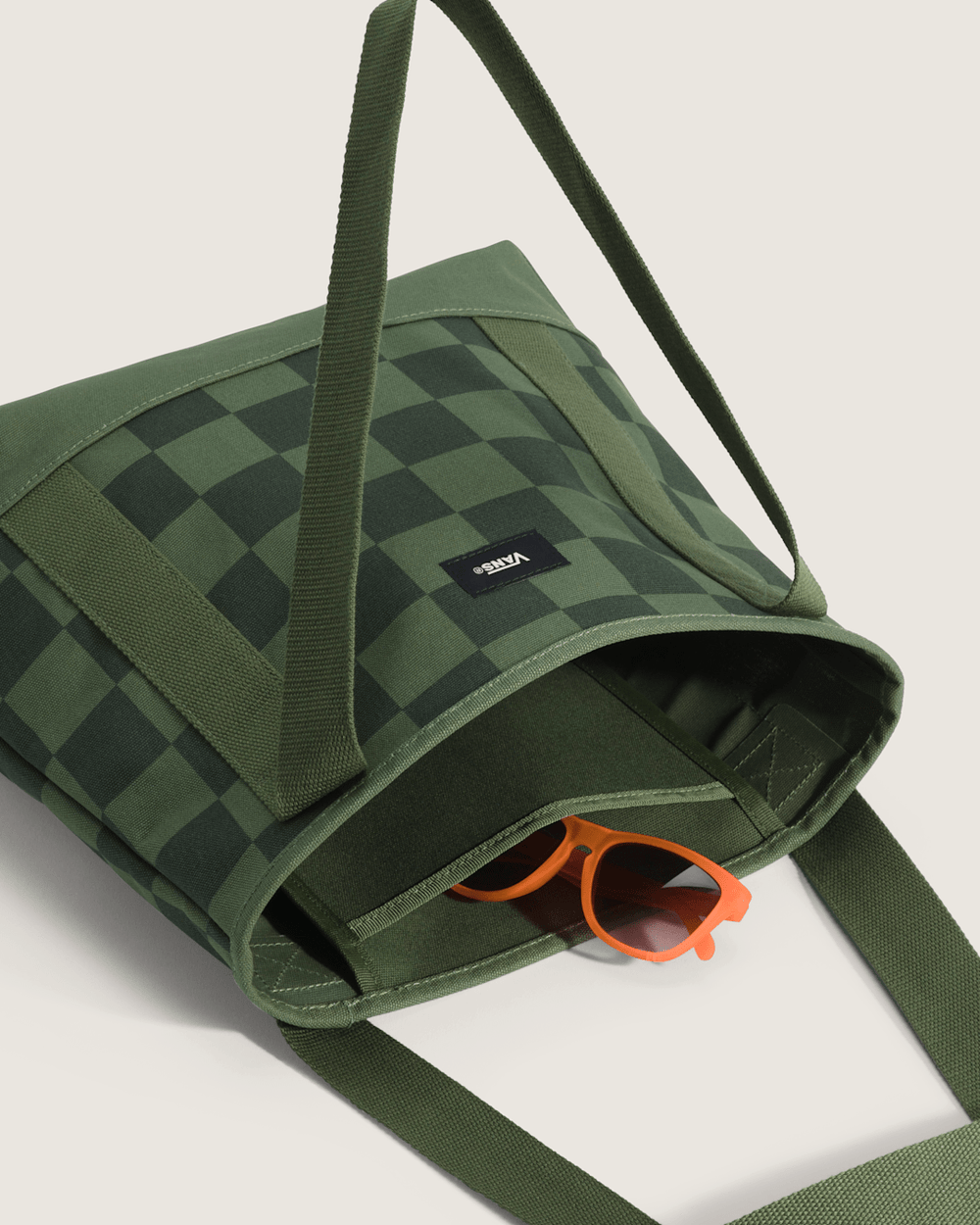 Pergs Midi Tote Bag in Checkerboard Pine Forest Green | Vans near me