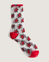 Hazy Sheer Crew Socks in Racing Red | Vans sale
