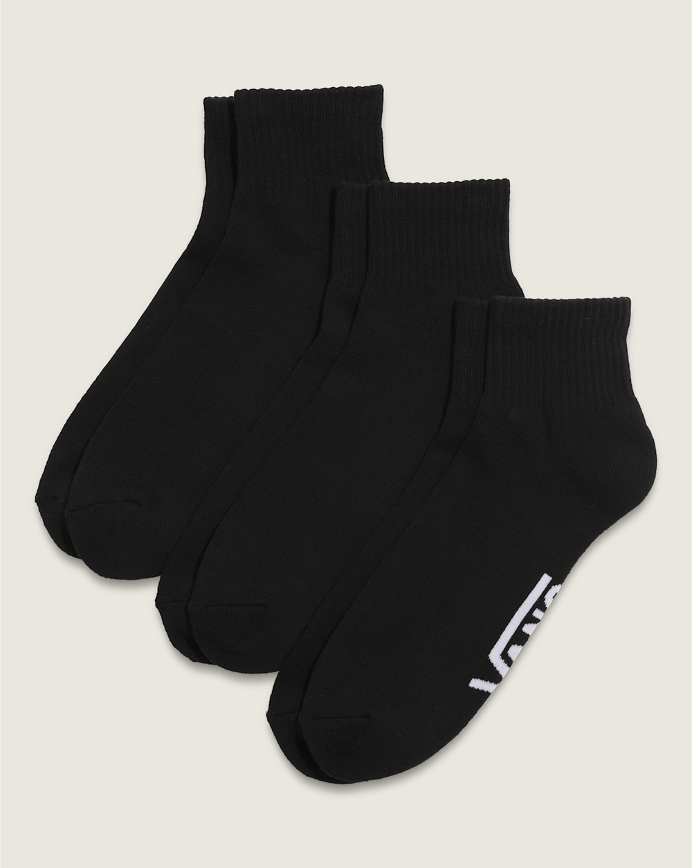 Classic Quarter Crew Socks 3-Pack in Black | Vans on sale