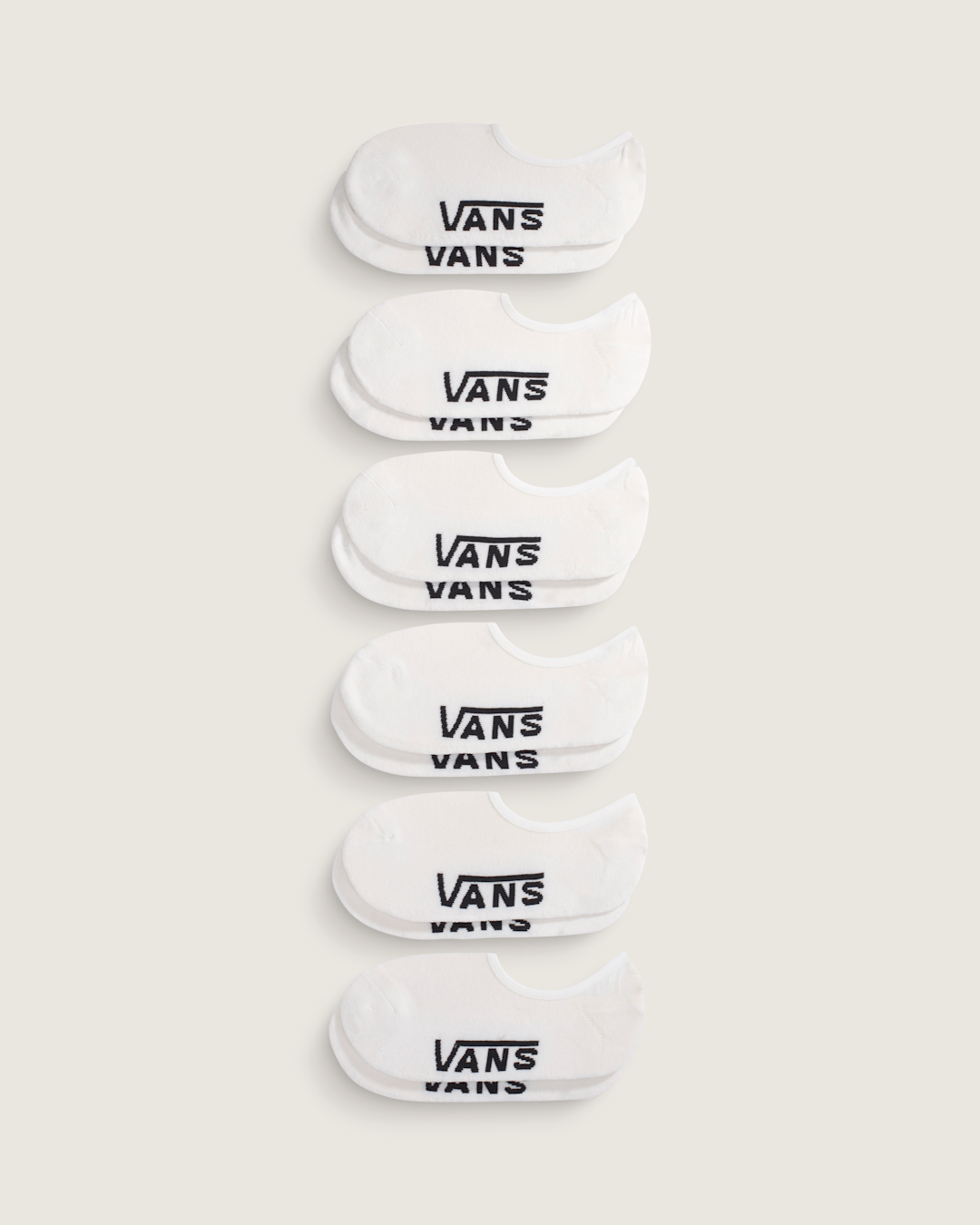 Classic No Show Socks 6-Pack in White | Vans on sale