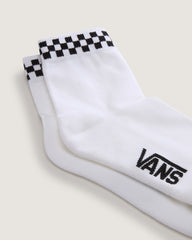 Peek-A-Check Half Crew Socks in White / Black | Vans on sale