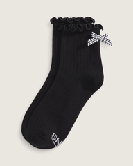 Bow Back Crew Socks in Black | Vans near me