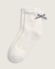Bow Back Crew Socks in Marshmallow White | Vans sale