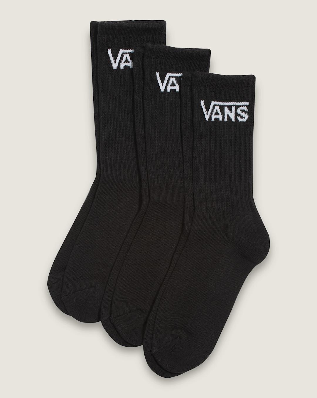 Kids Classic Crew Socks 3-Pack in Black | Vans discount