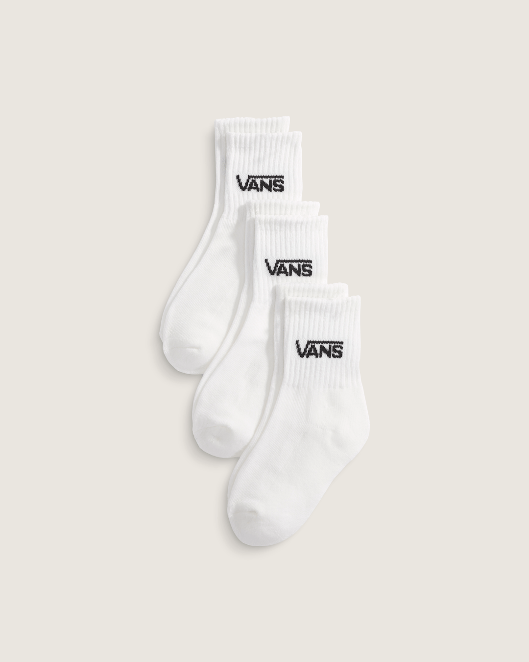 Kids Classic Crew Socks 3-Pack in White | Vans outlet