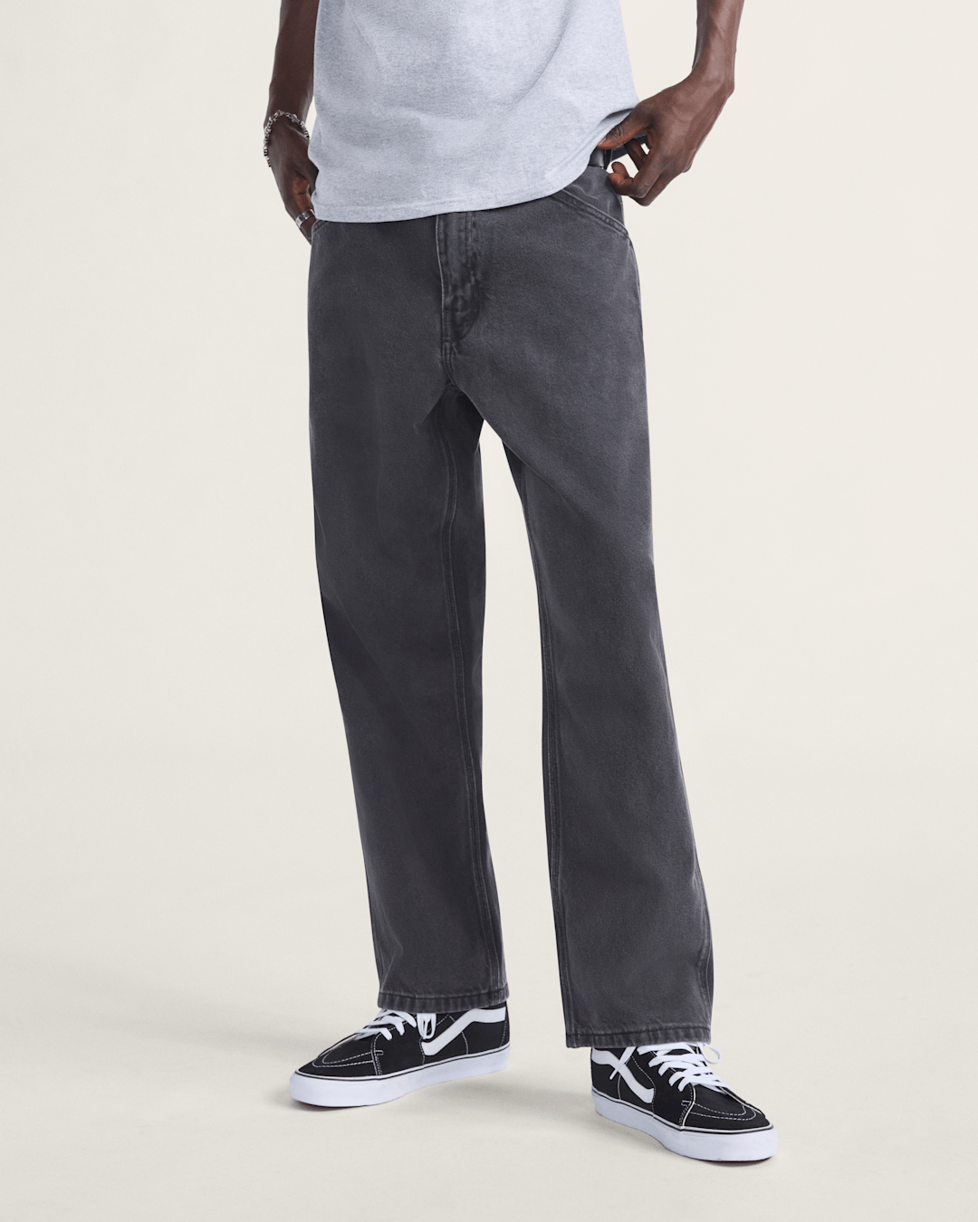 Skate Check-5 Loose Denim Pants in Black | Vans discount