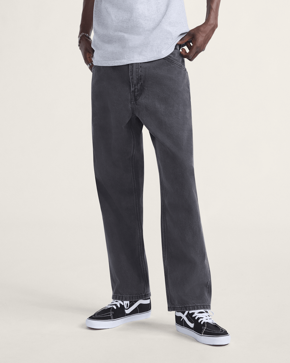 Skate Check-5 Loose Denim Pants in Black | Vans discount