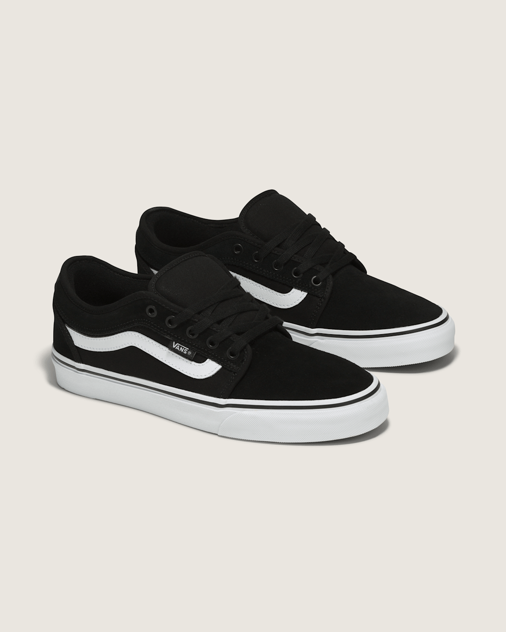 Skate Chukka Low Sidestripe Shoe in Black / White | Vans discount