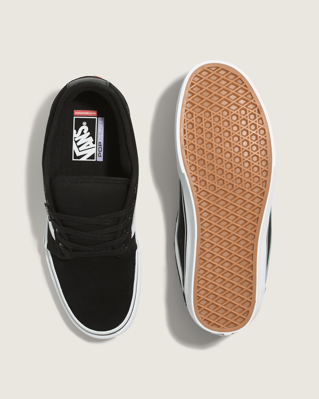 Skate Chukka Low Sidestripe Shoe in Black / White | Vans discount