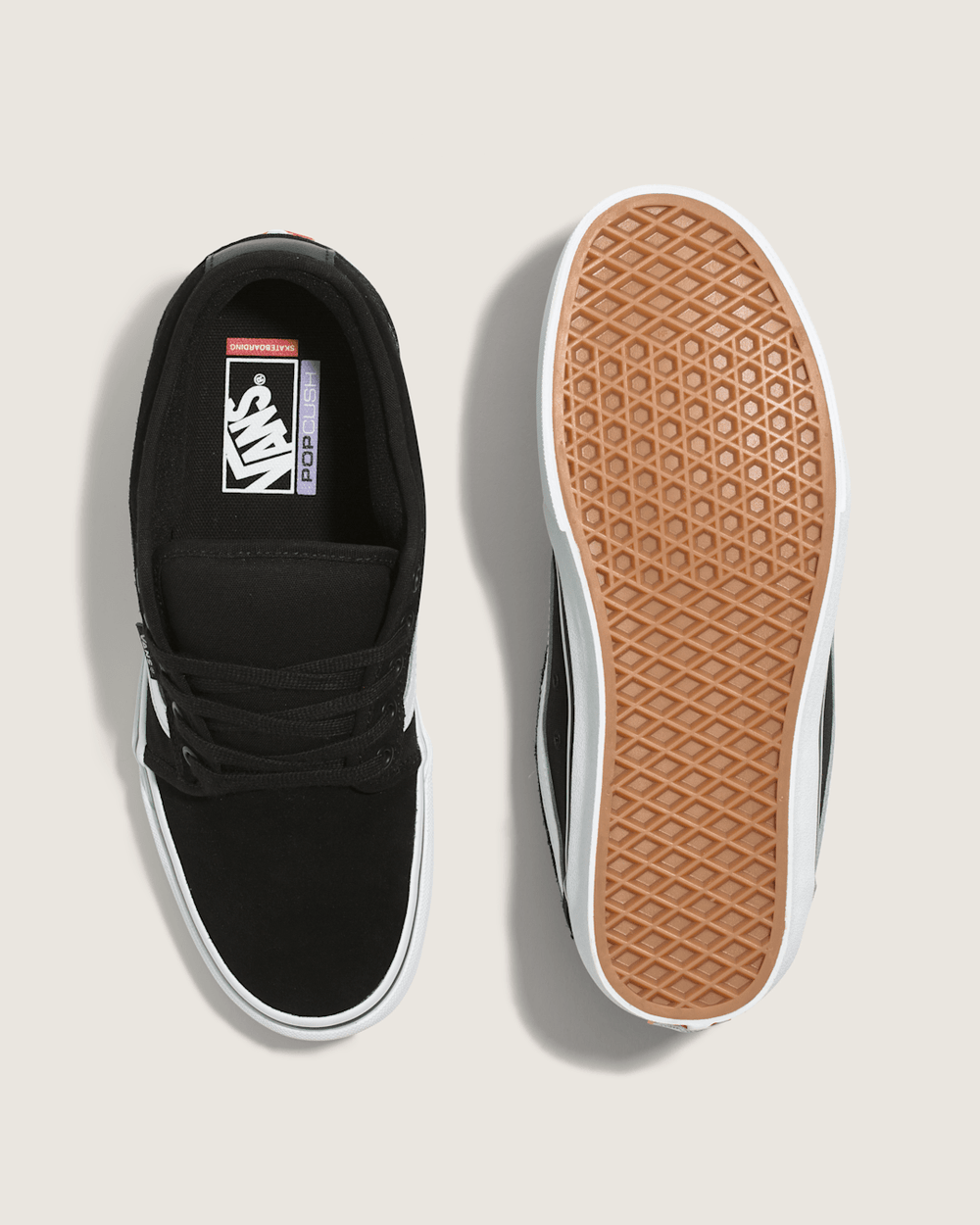 Skate Chukka Low Sidestripe Shoe in Black / White | Vans discount