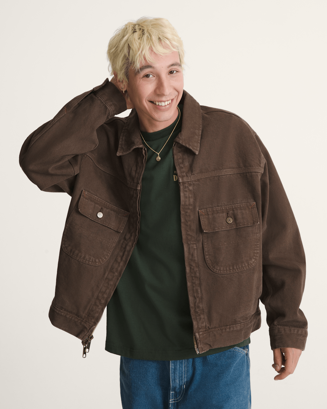 Skate Garage Denim Jacket in Coal Brown | Vans sale