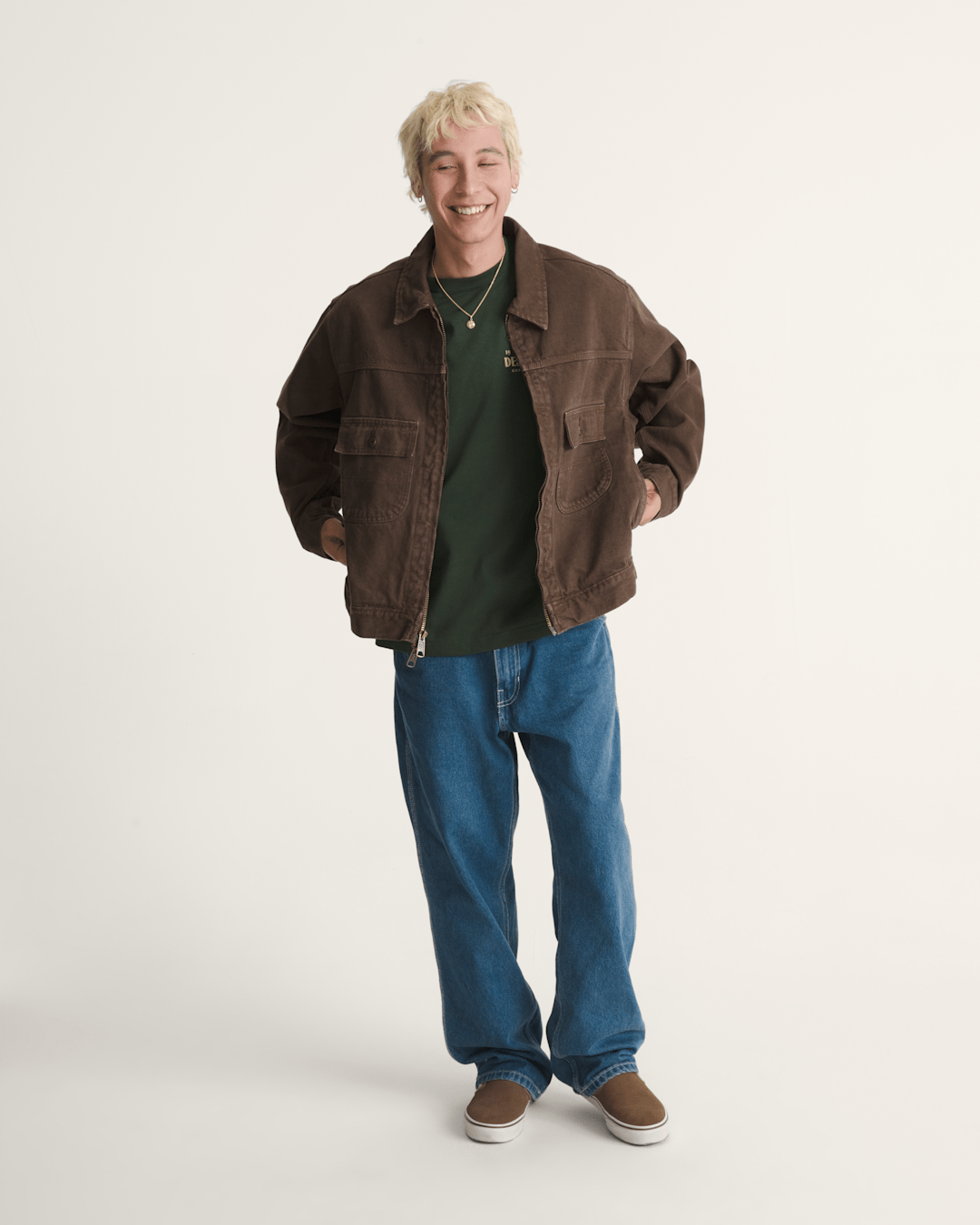 Skate Garage Denim Jacket in Coal Brown | Vans sale