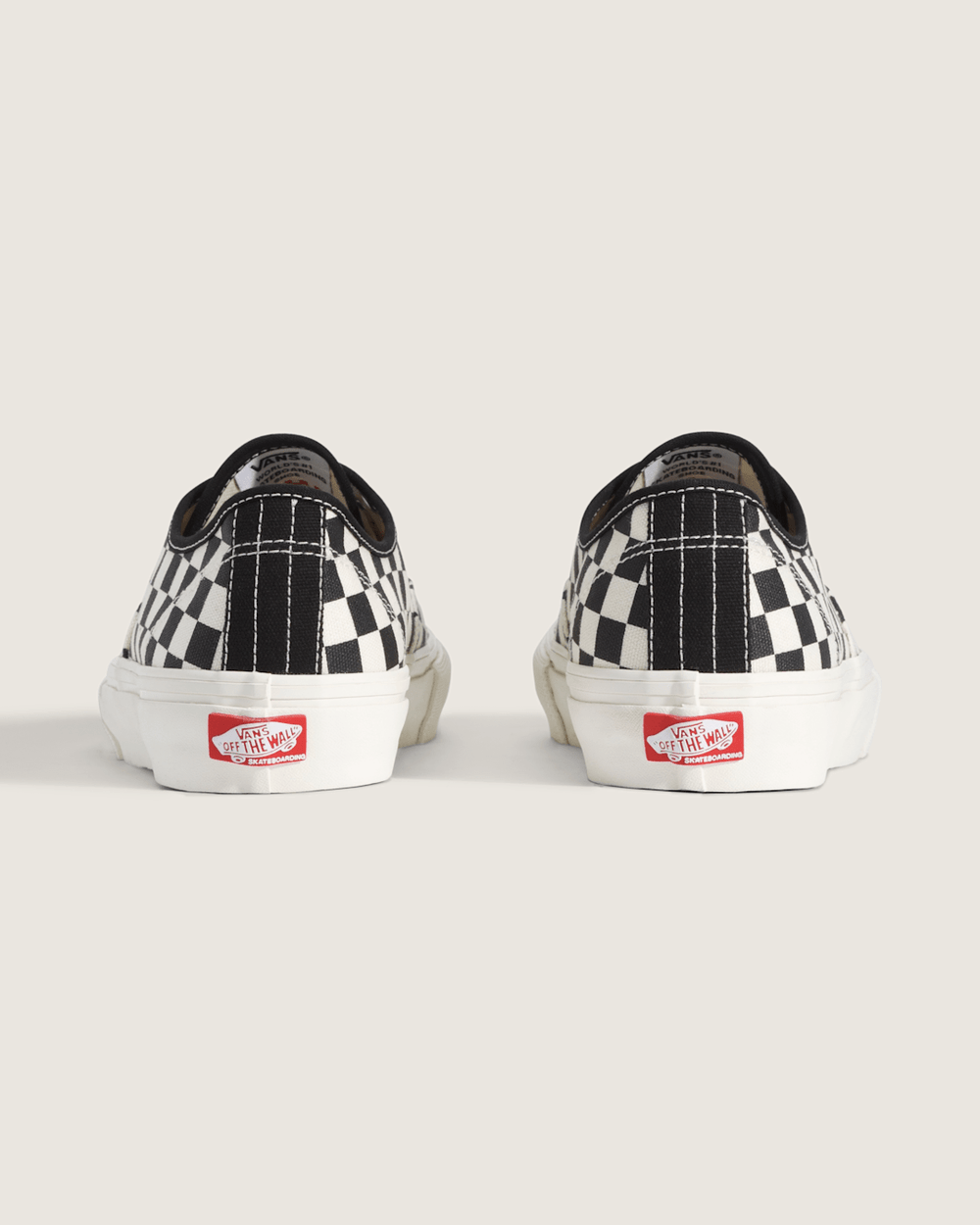 Skate Authentic Checkerboard Shoe in Black / Marshmallow White | Vans online