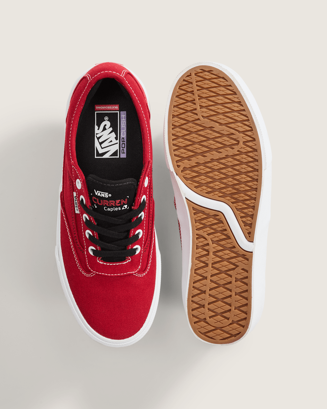 Skate Curren Caples Shoe in Red / White | Vans on sale