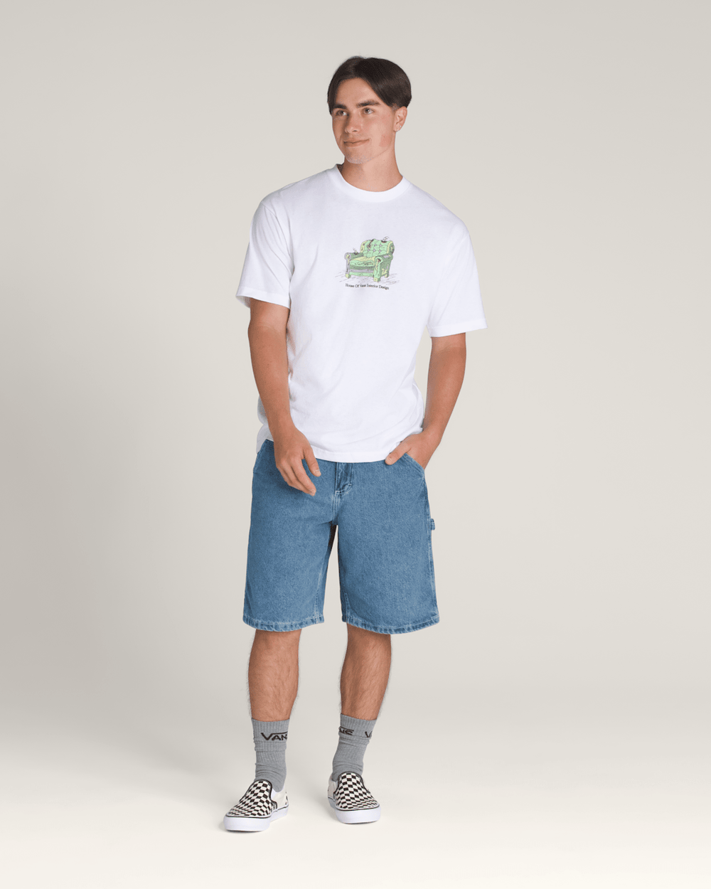 Drill Chore Loose Denim Shorts in Stone Wash Blue | Vans sale