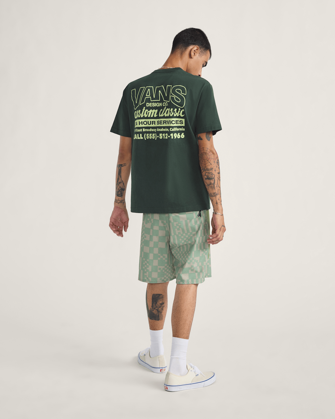 Daily AOP Sideline Boardshorts in Grey Olive Green | Vans outlet