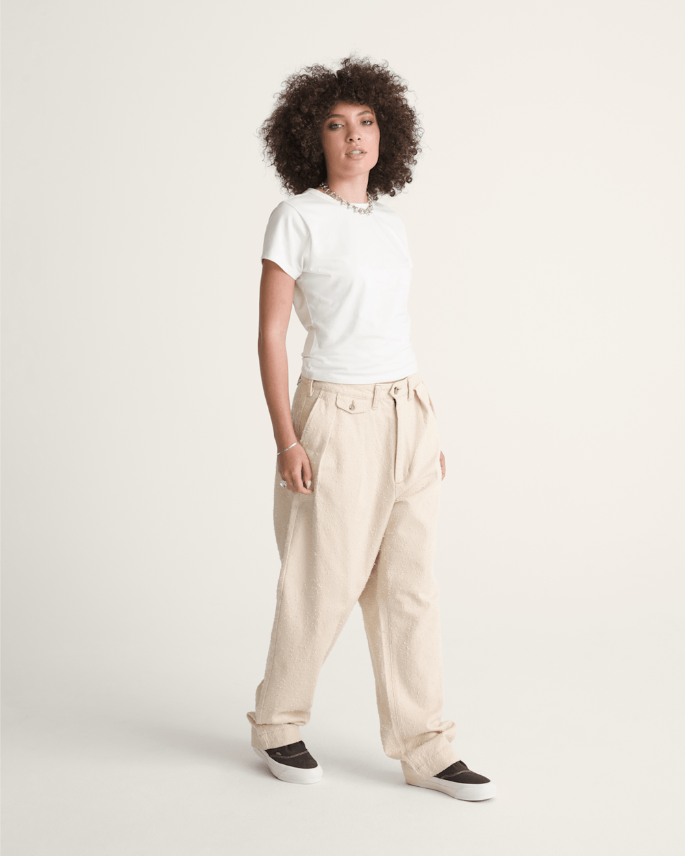 OTW by Vans Back Pleated Trousers in Creme Brulee Beige | Vans outlet