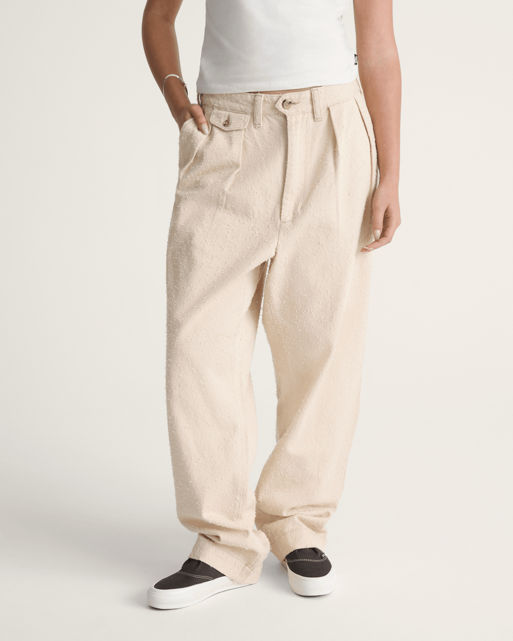OTW by Vans Back Pleated Trousers in Creme Brulee Beige | Vans outlet