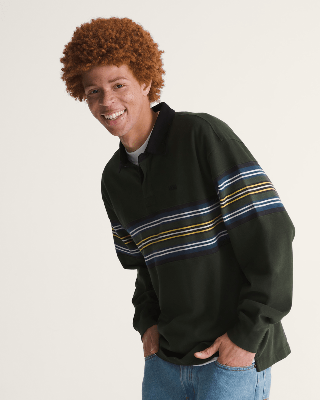 Surge Rugby Long Sleeve Shirt in Dried Kelp Green | Vans sale