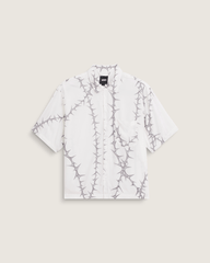 Van Doren Printed Camp Button Up Shirt in White | Vans near me